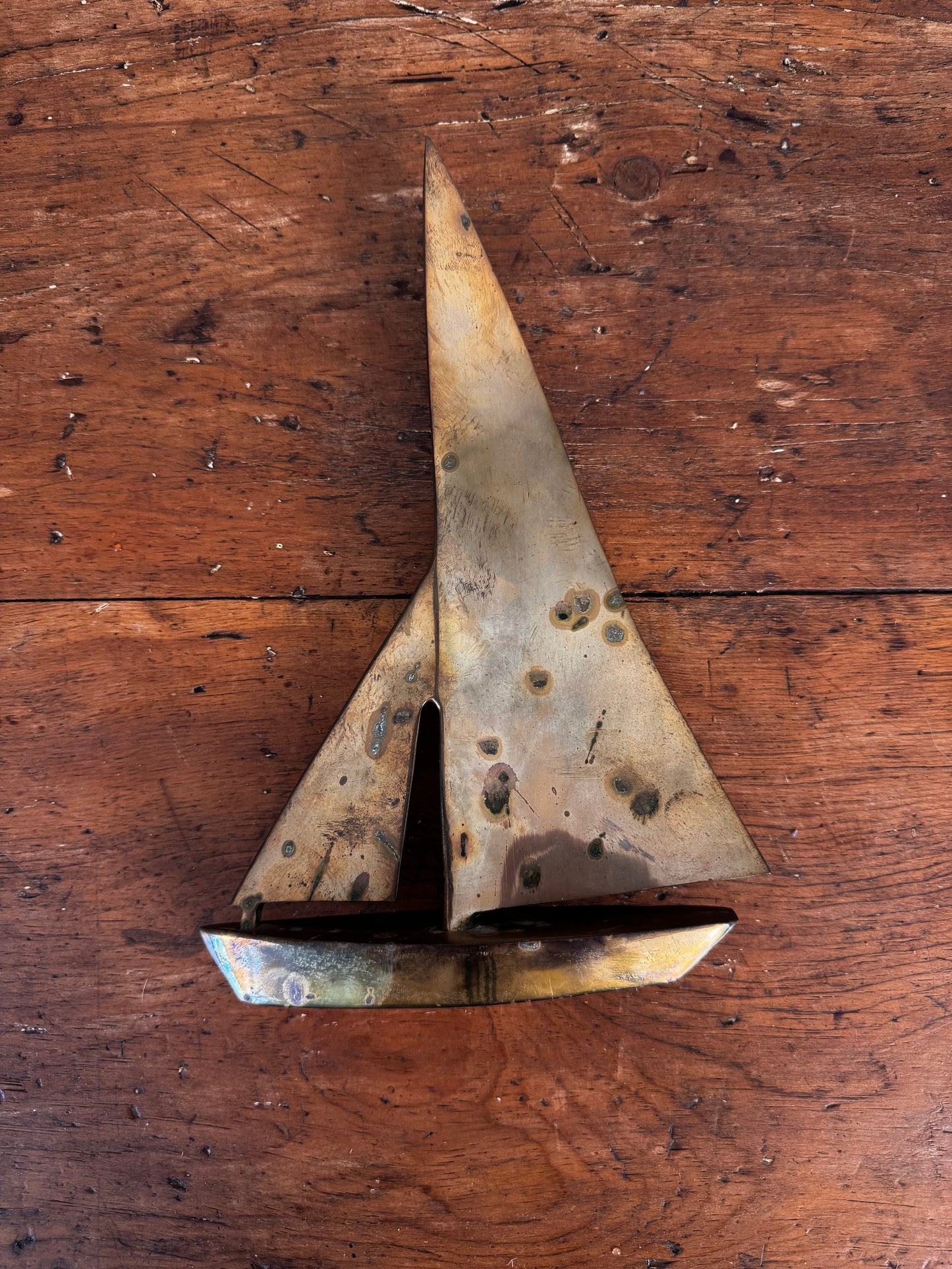 Vintage Brass Sailboat