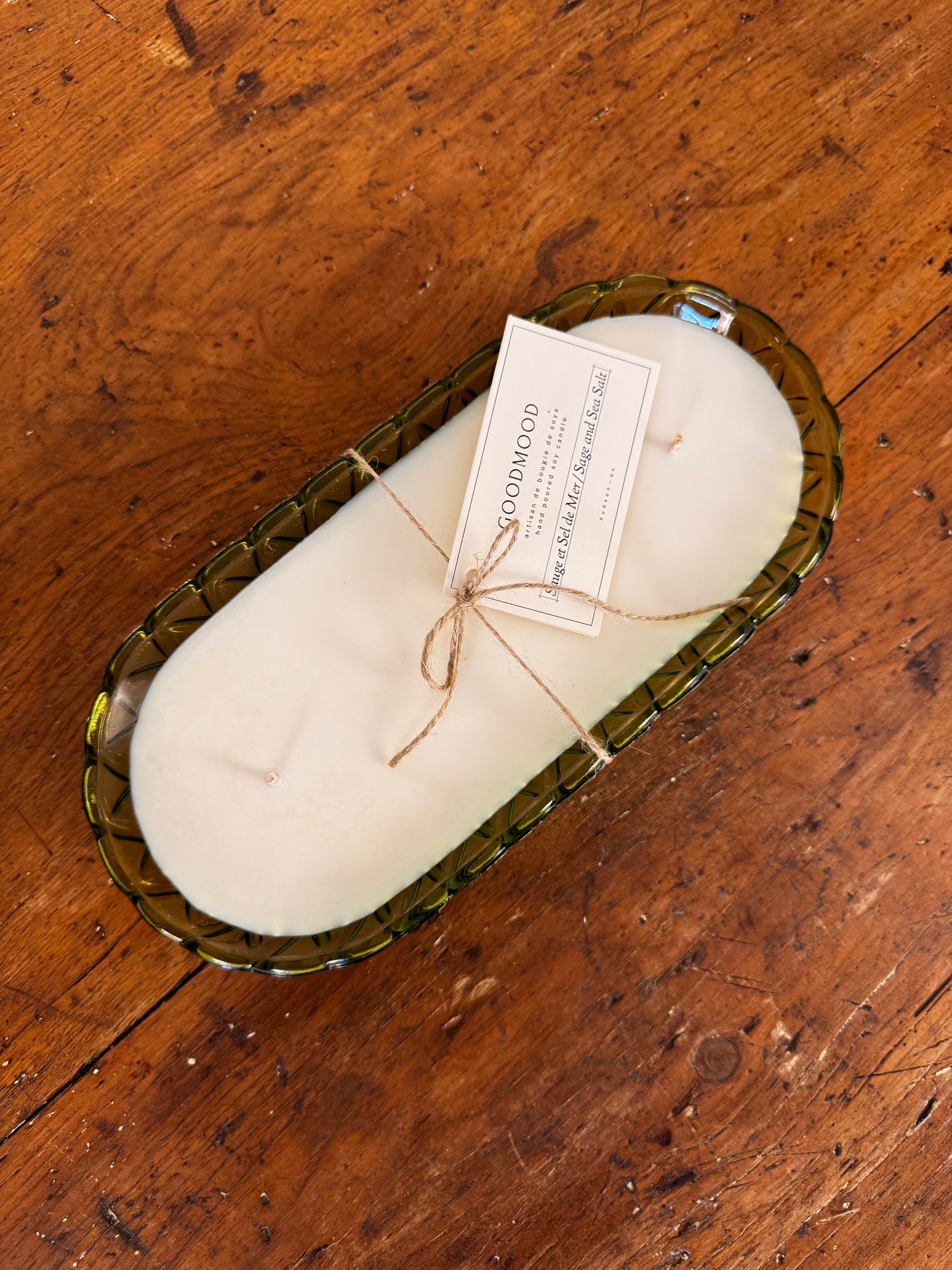 Vintage Glass GoodMood Soy Candle - Green Lattice