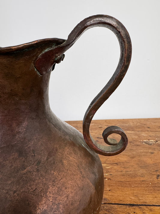 Antique Hammered Copper Pitcher