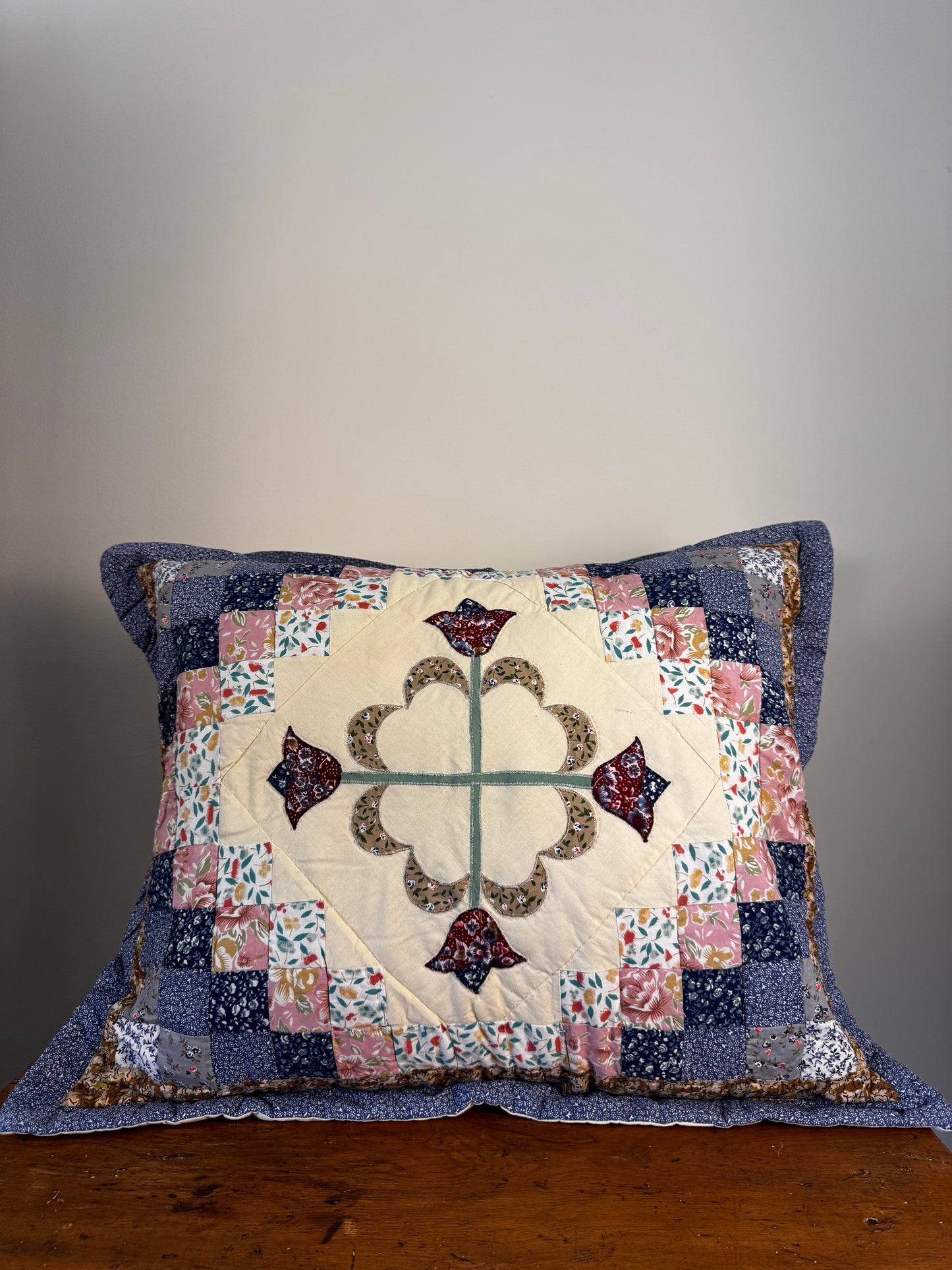 Preloved Quilt Pillow sham - Burgundy