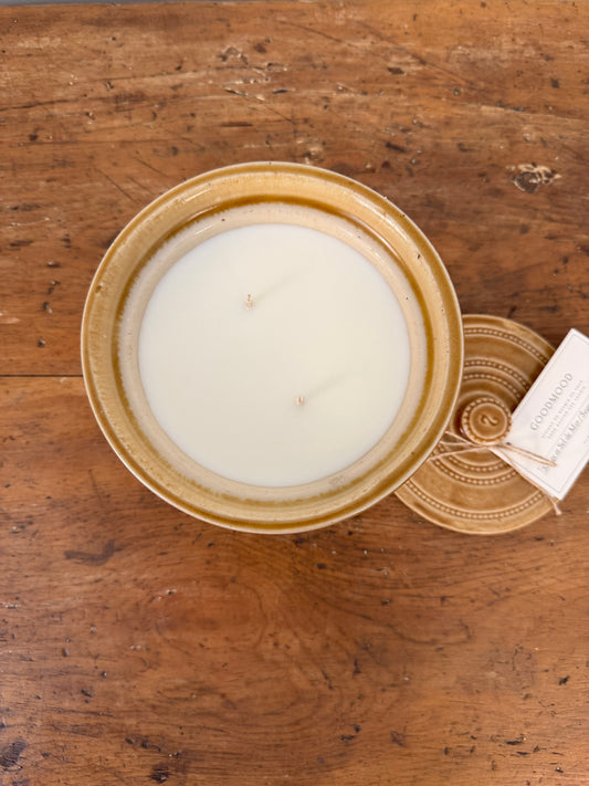 Antique Stoneware GoodMood Candle - 2lb Buchan Portobello Butter Crock