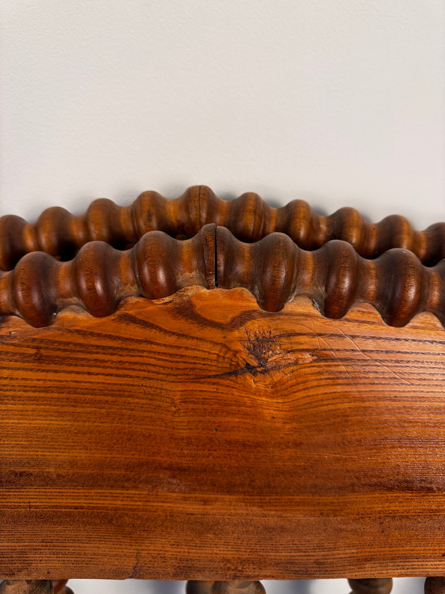 Antique Pine Wood Jenny Lind Bed Spindle Spool Twin Size Headboard