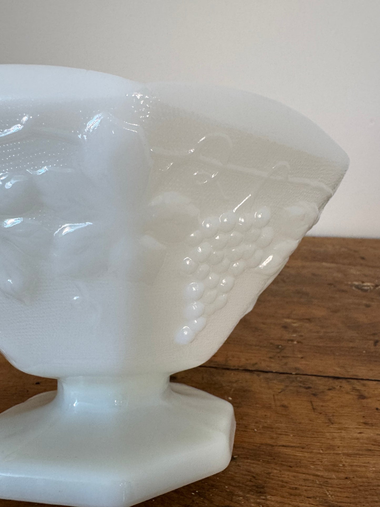Vintage Milk Glass Fruit Bowl