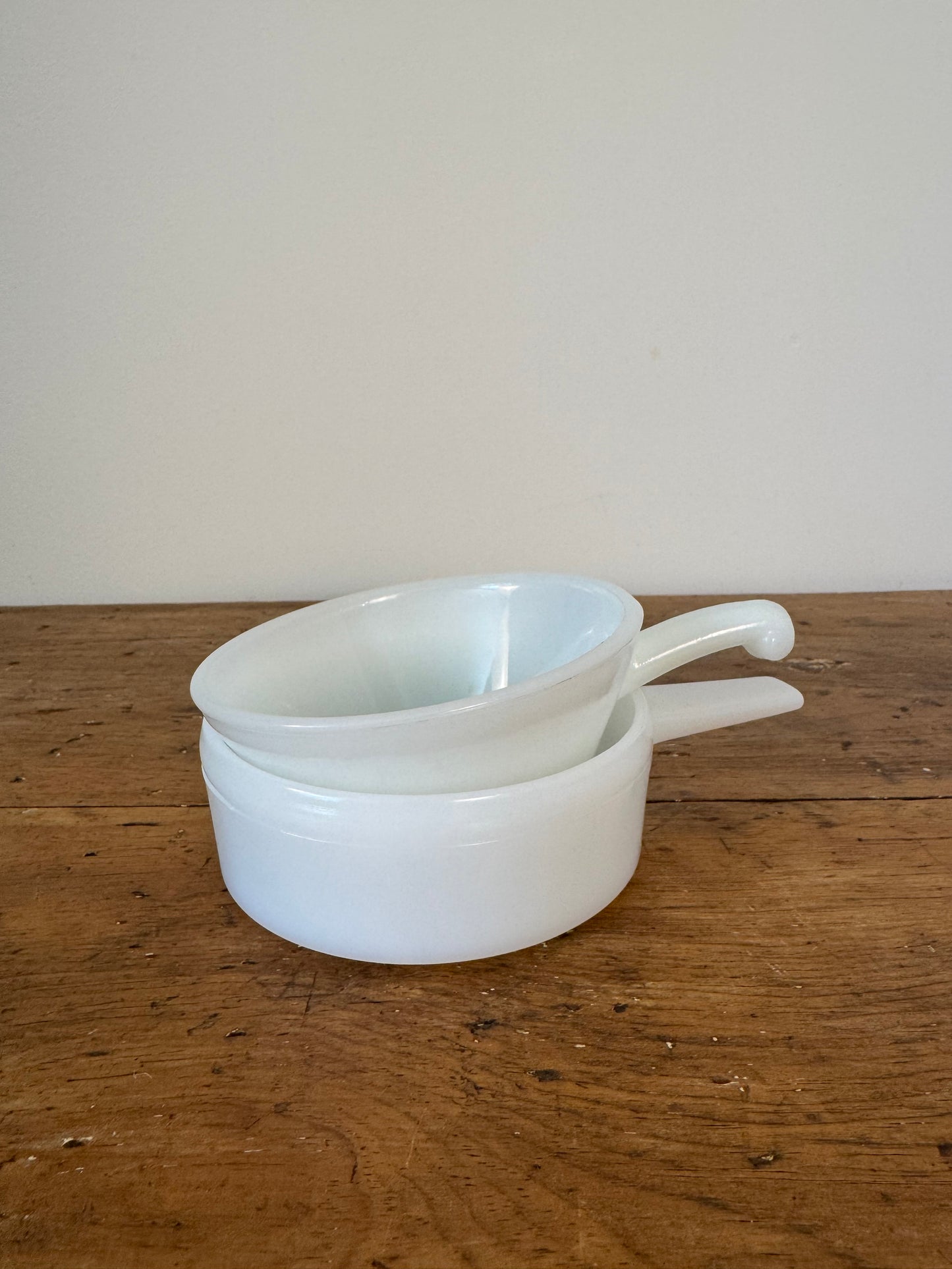 Vintage Milk Glass Ovenware Bowl with Handle
