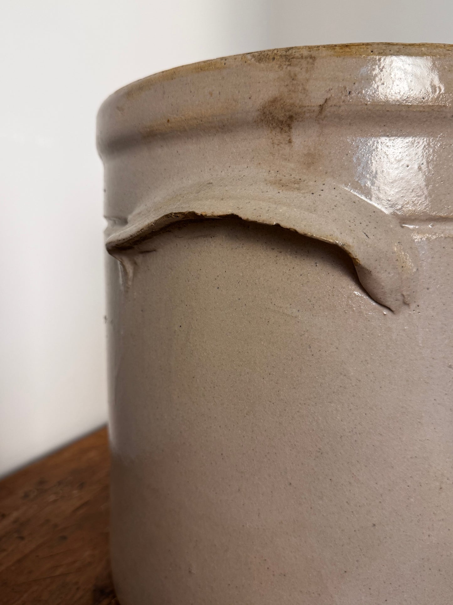 Antique Large Stoneware Crock - Stamped