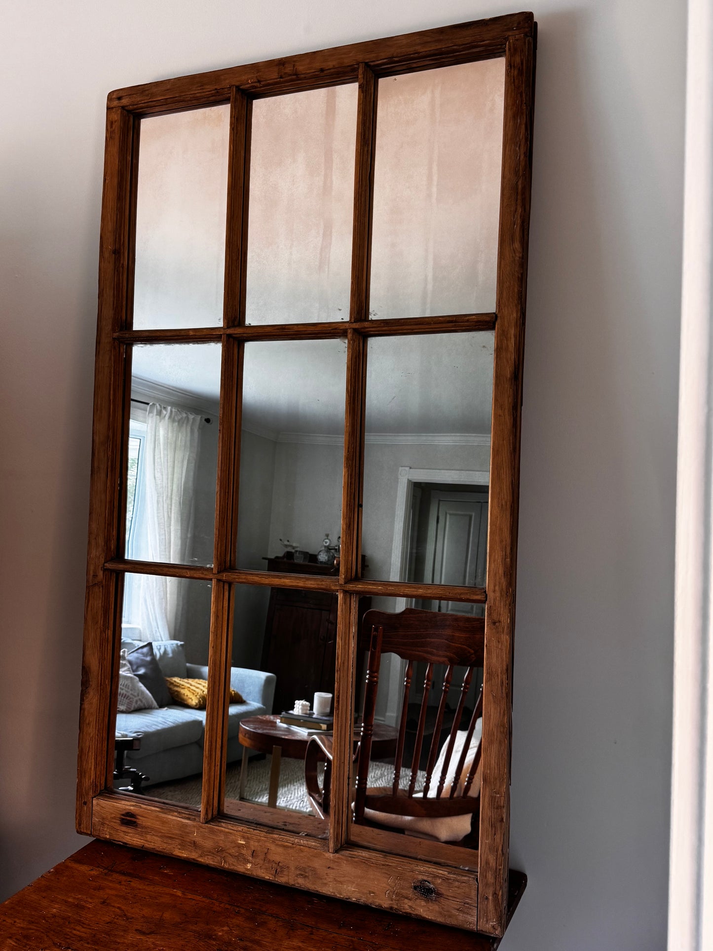 Antique Windowpane Mirror