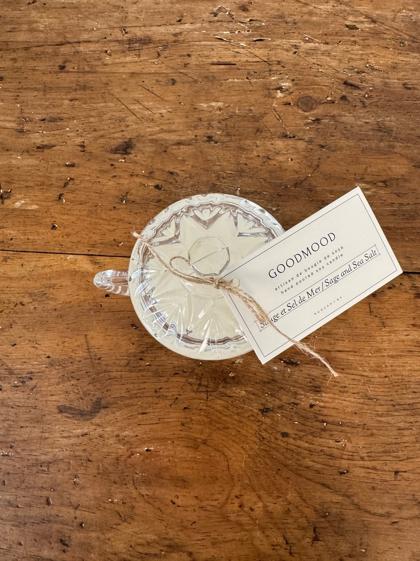 Vintage Glass GoodMood Candle - Clear Round