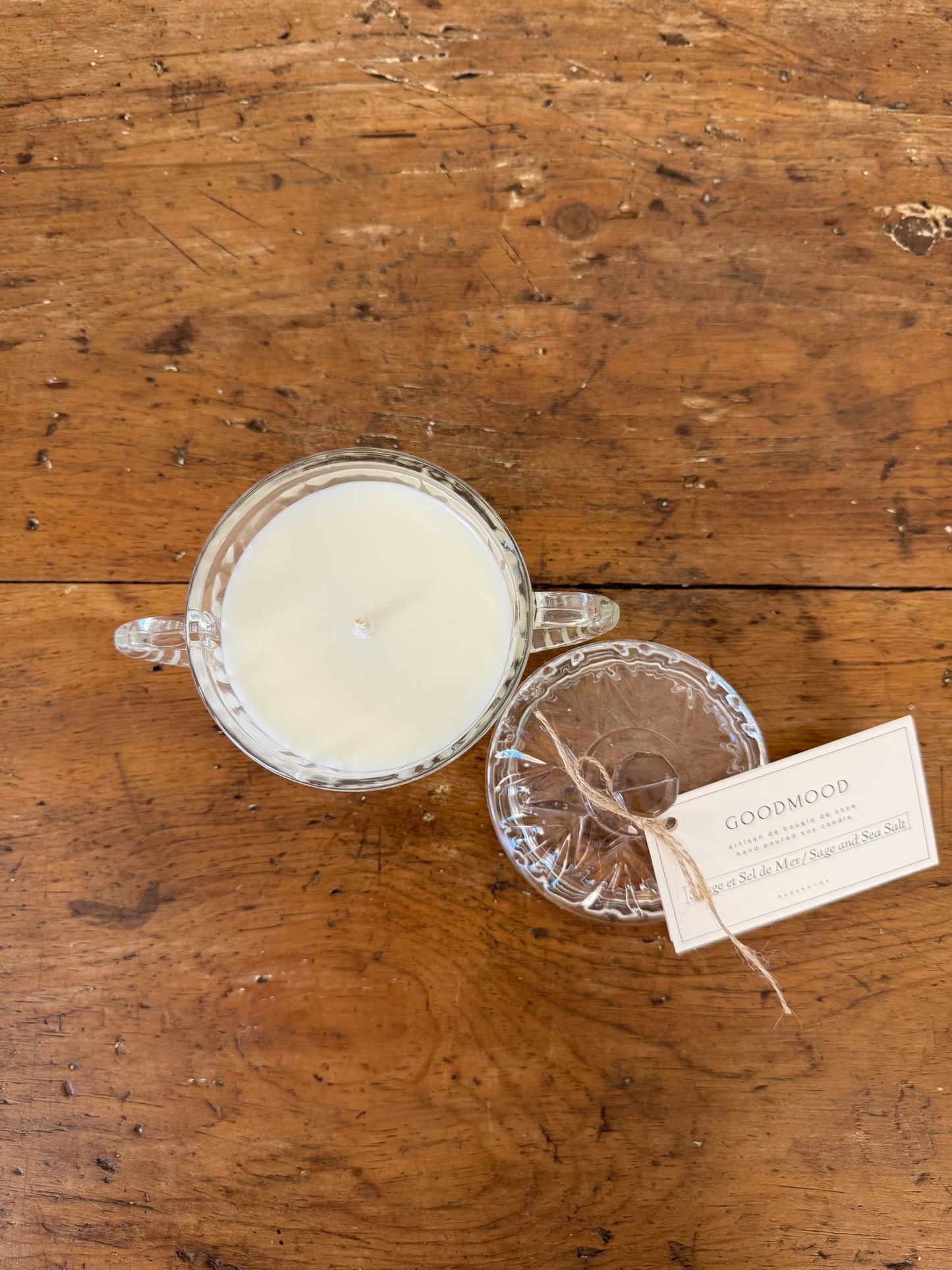 Vintage Glass GoodMood Candle - Clear Round