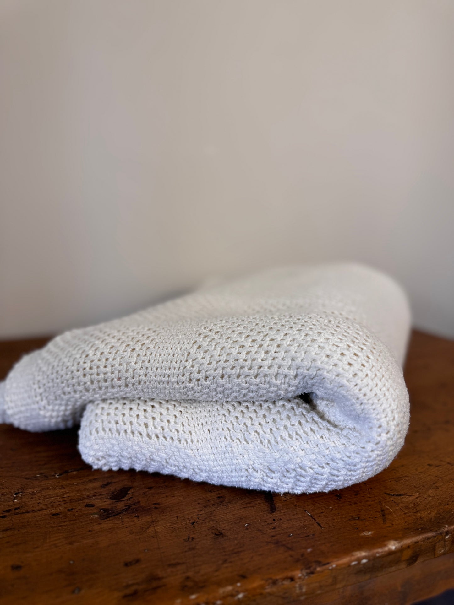 Vintage Cotton Knit Blanket