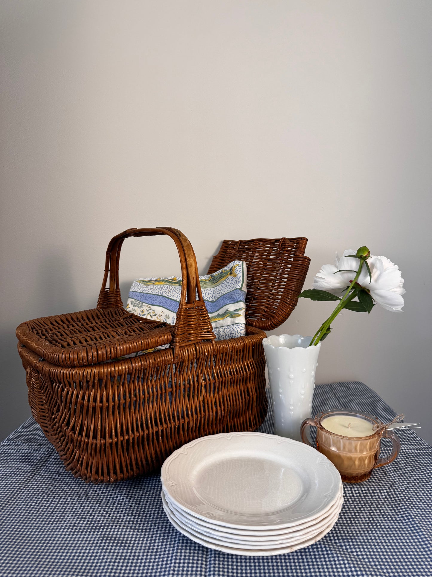 Vintage Gingham Tablecloth