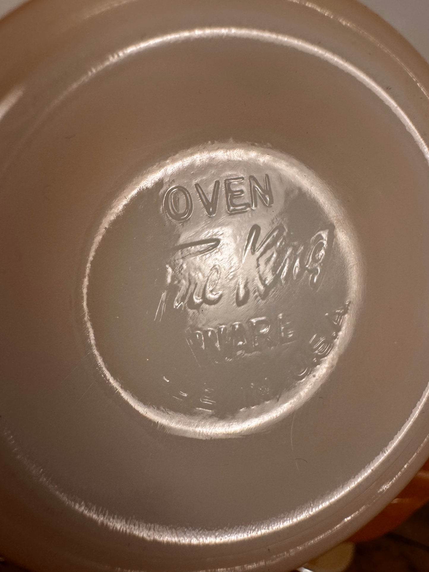 Vintage FireKing Orange Luster Cream and Sugar Set