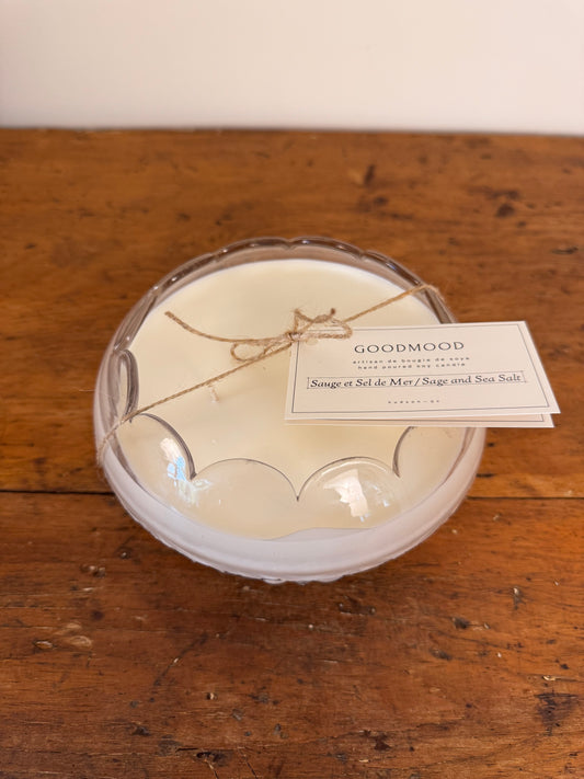 Vintage Glass GoodMood Candle - Scalloped Clear