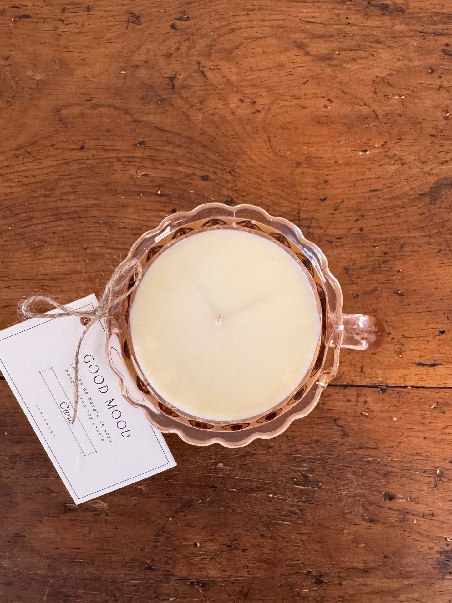 Vintage Glass GoodMood Candle - Peachy Pink