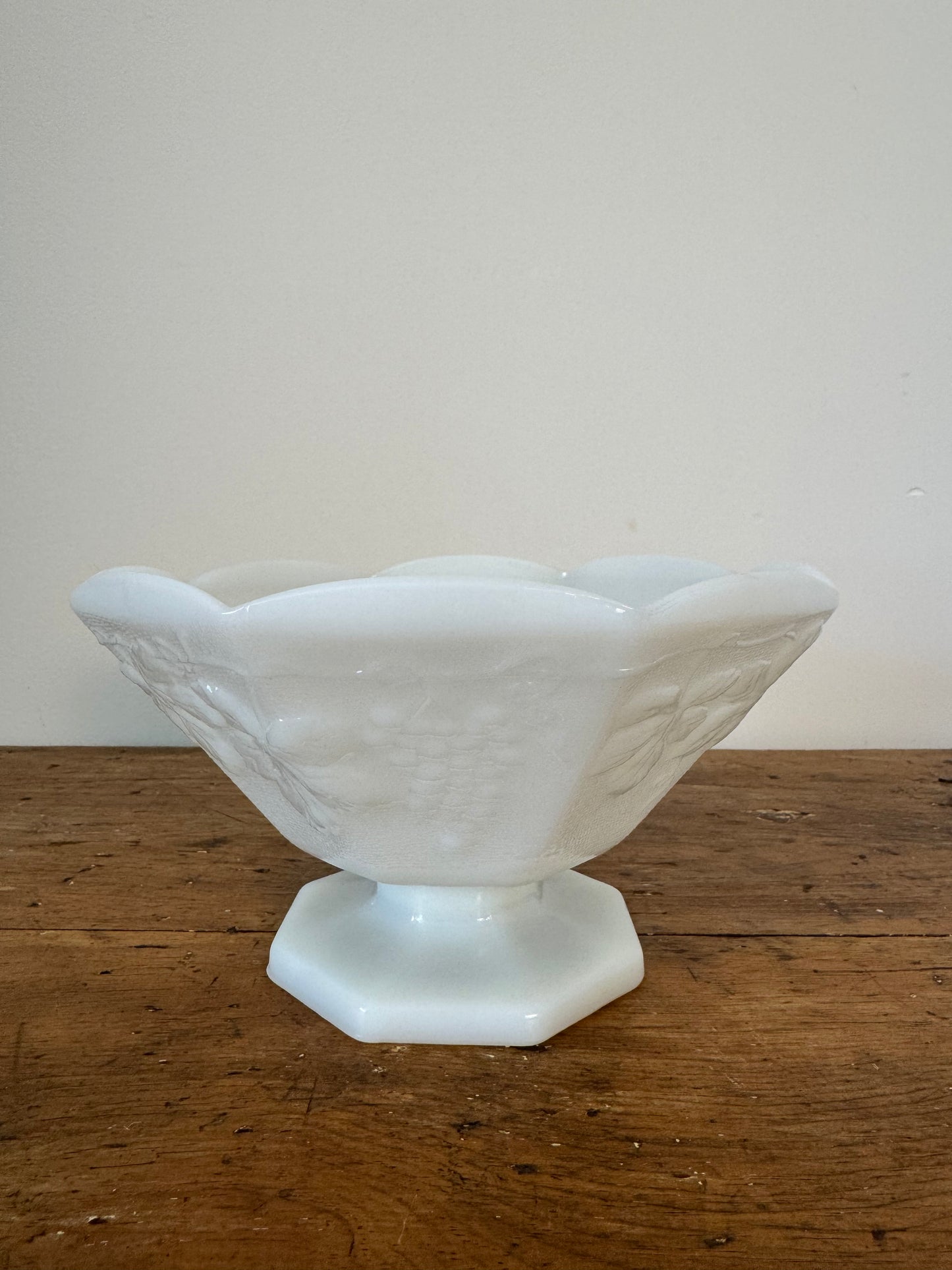 Vintage Milk Glass Fruit Bowl