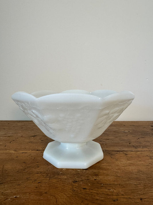 Vintage Milk Glass Fruit Bowl