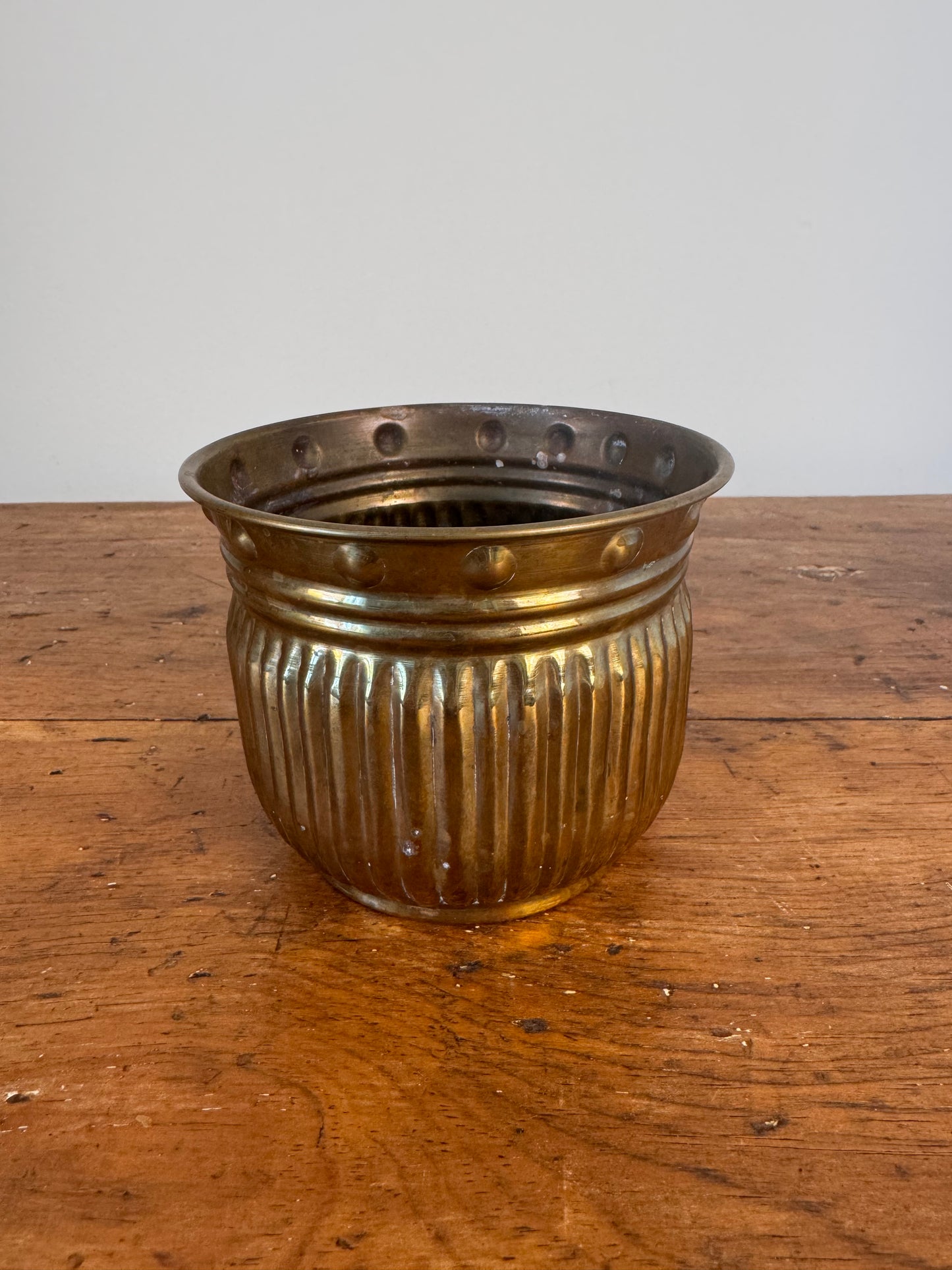 Vintage Brass Planter Pot