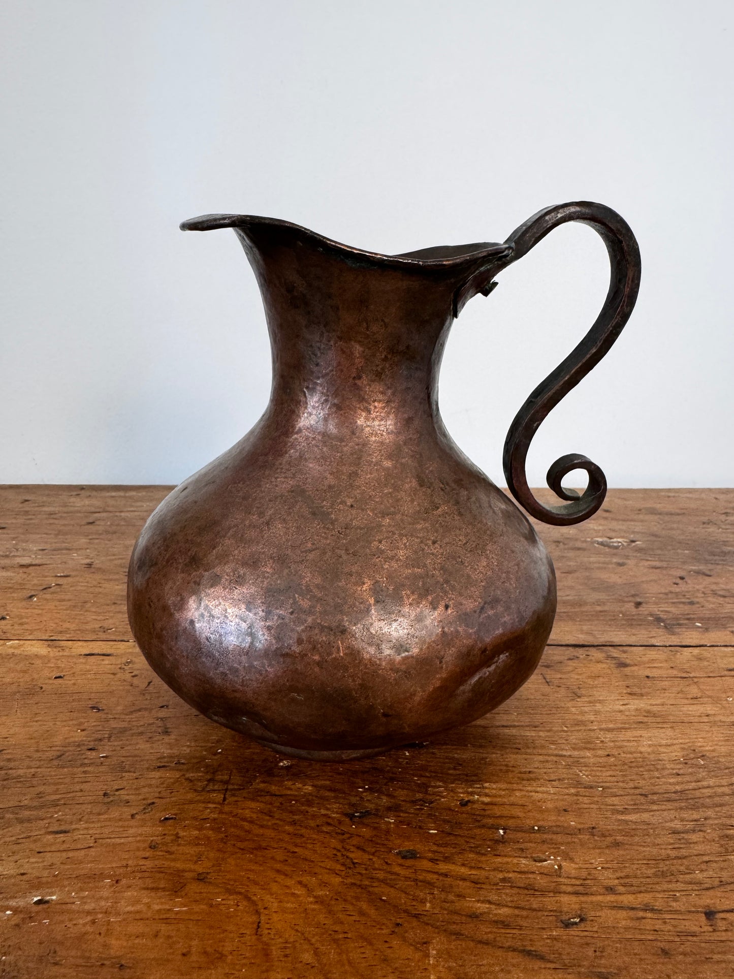 Antique Hammered Copper Pitcher