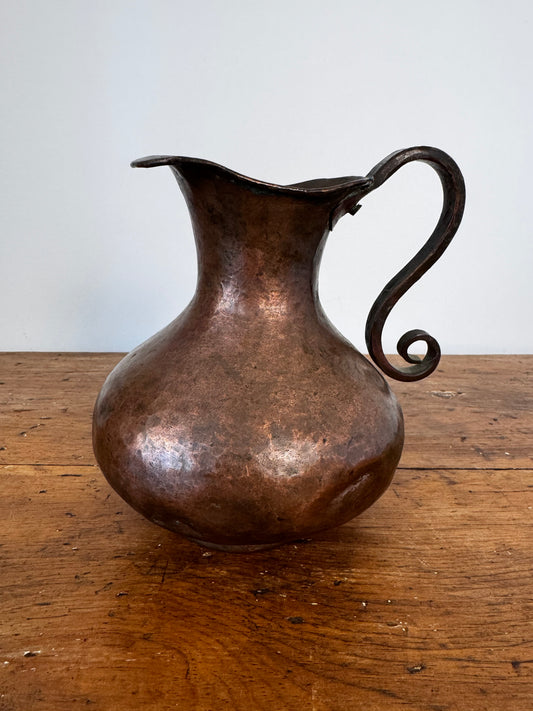 Antique Hammered Copper Pitcher