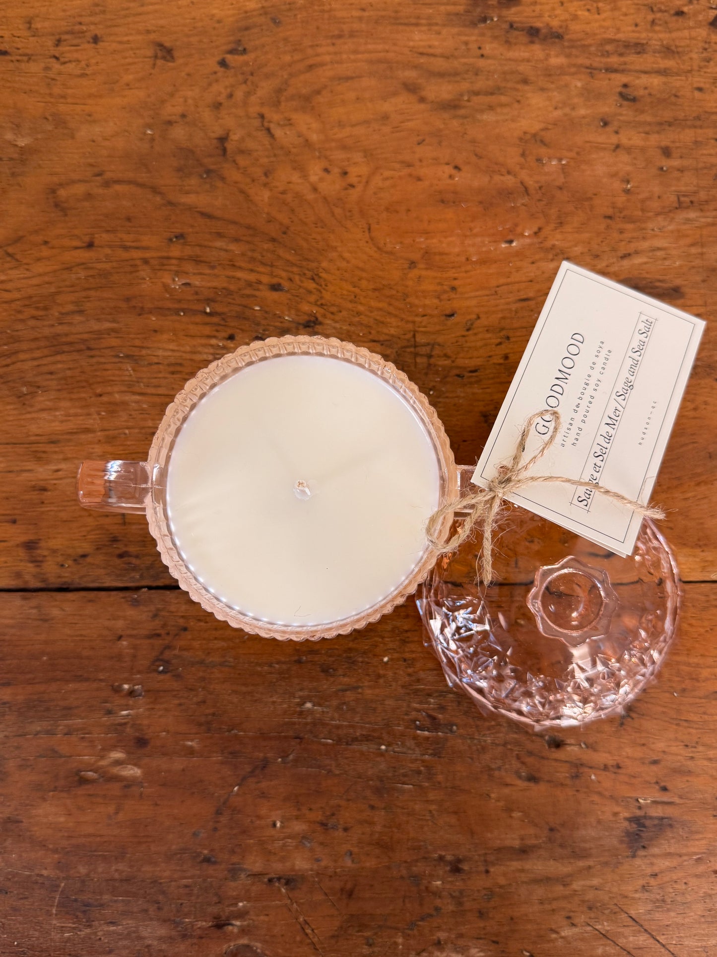 Vintage Glass GoodMood Candle - Light Pink