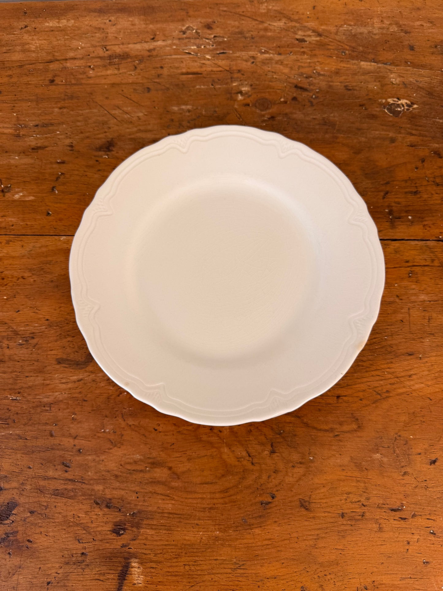 Vintage White Royal Art Pottery English Ironstone 9" Plates - Set of 6