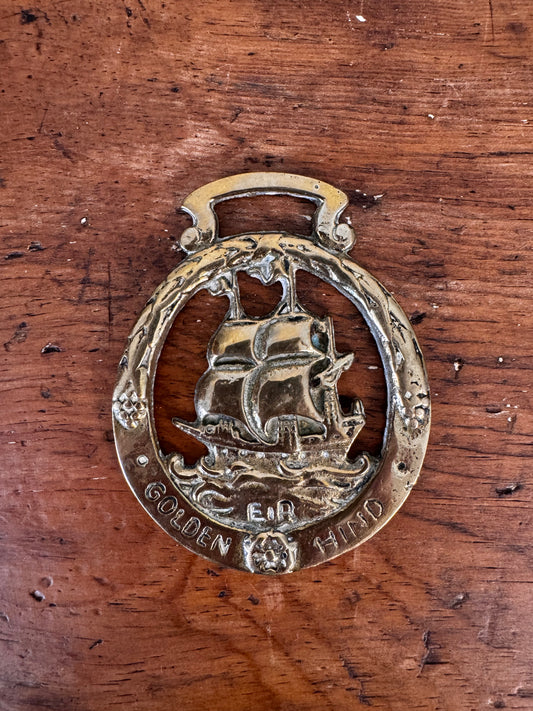 Antique English Horse Brasses - Ship