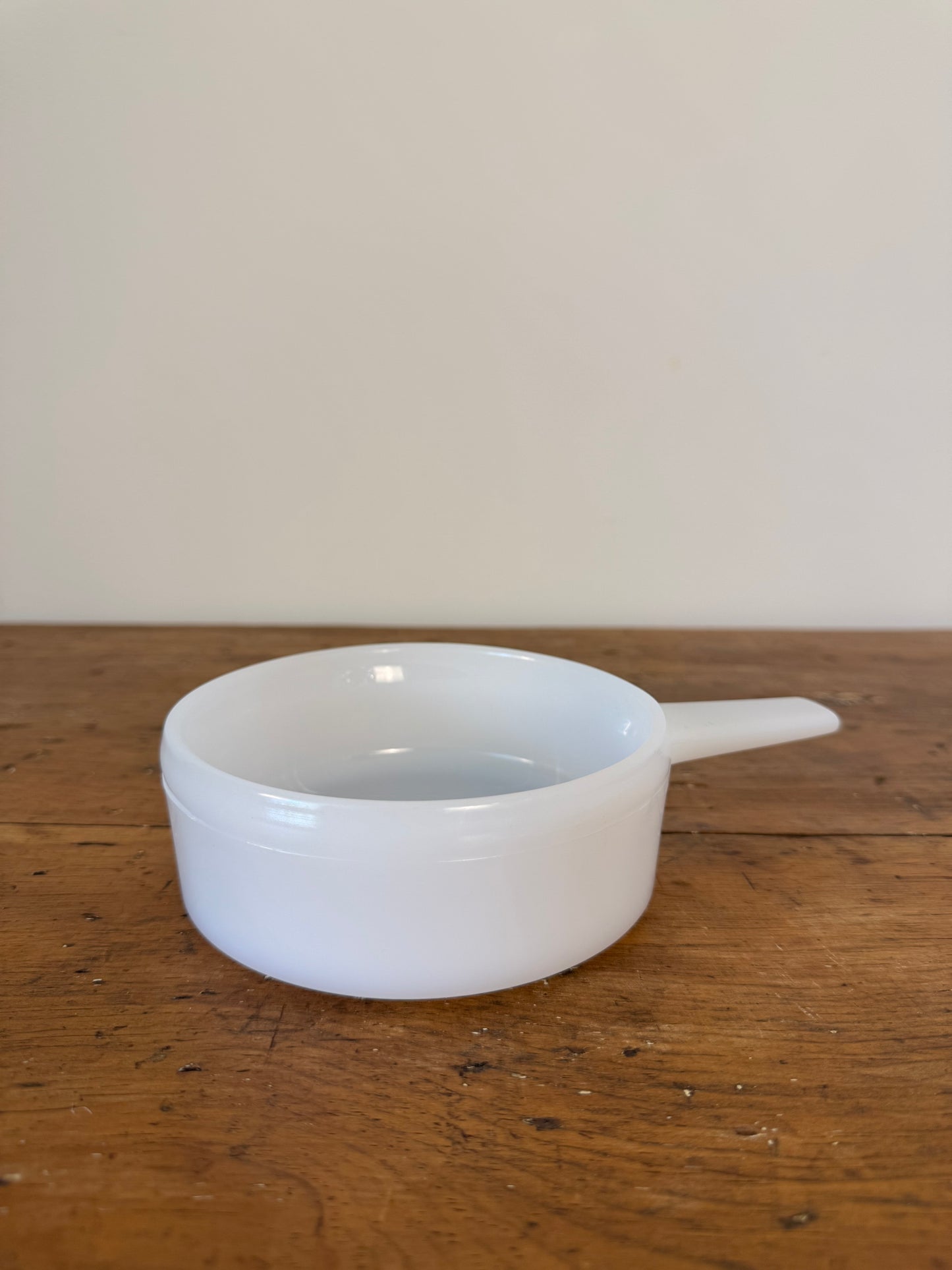 Vintage Milk Glass Ovenware Bowl with Handle