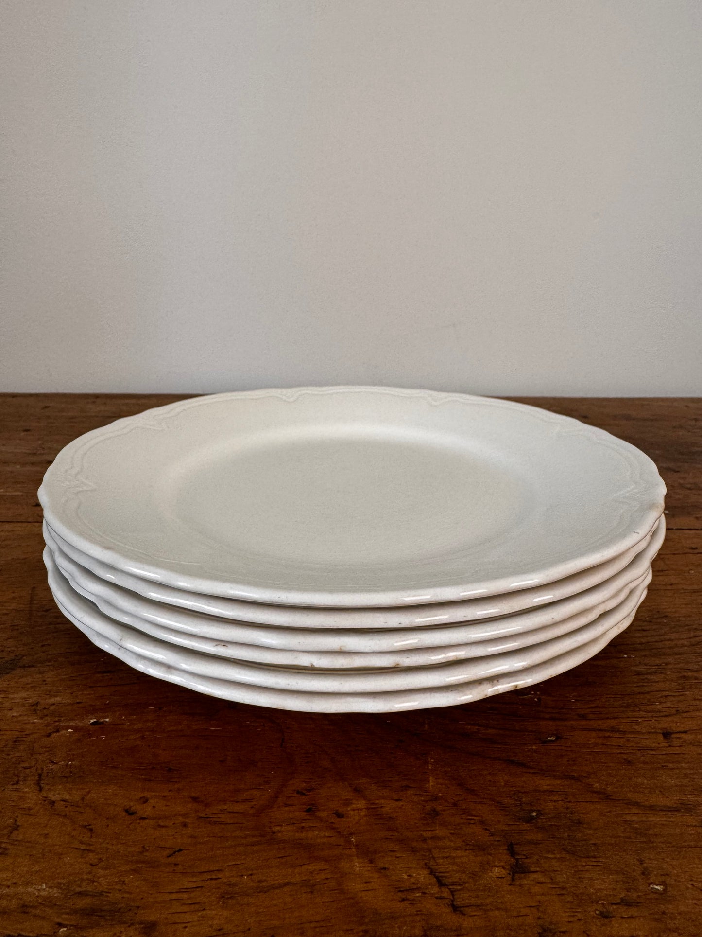 Vintage White Royal Art Pottery English Ironstone 9" Plates - Set of 6