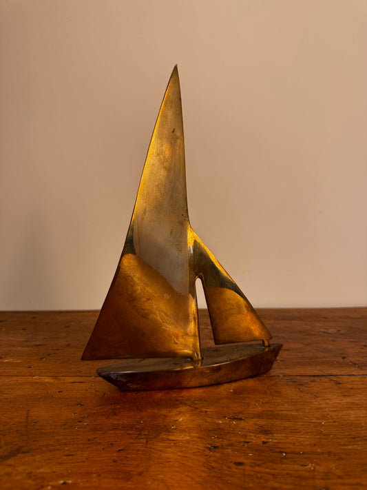 Vintage Brass Sailboat