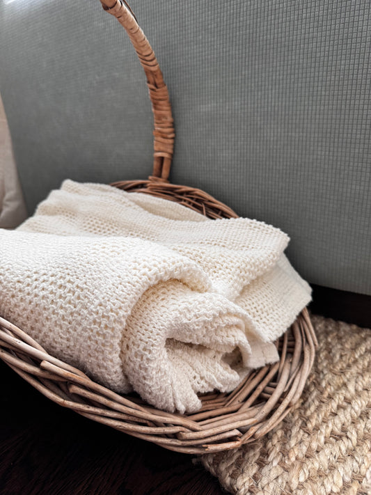 Vintage Cotton Knit Blanket