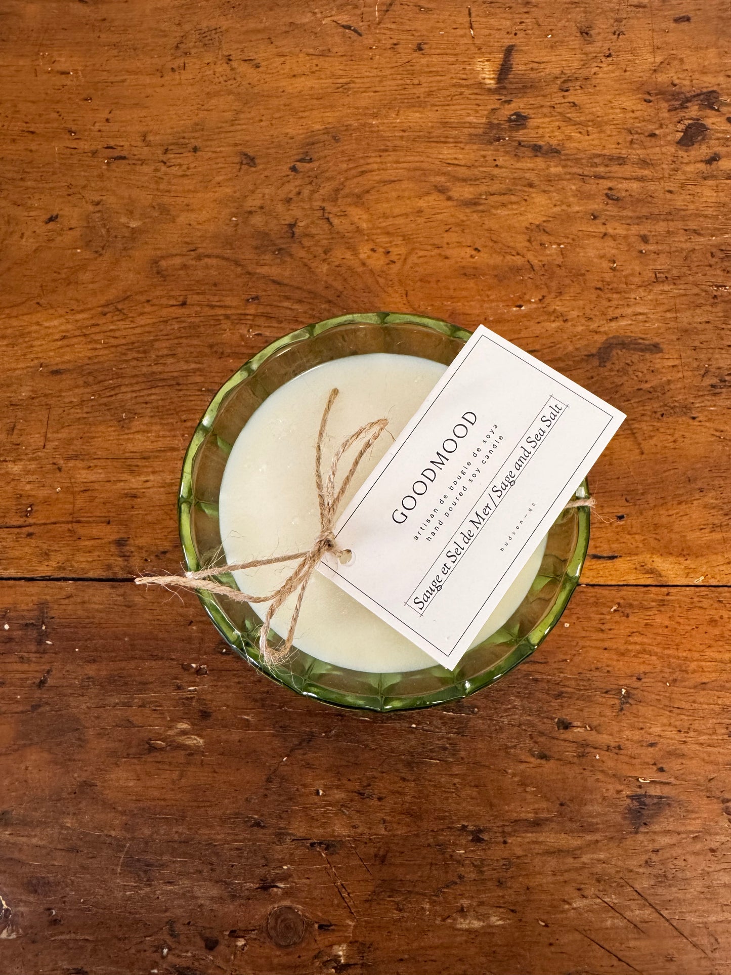 Vintage Glass GoodMood Soy Candle - Green Tulip