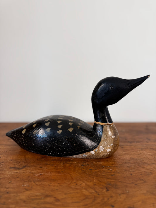 Vintage Wooden Duck Decoy - Loon