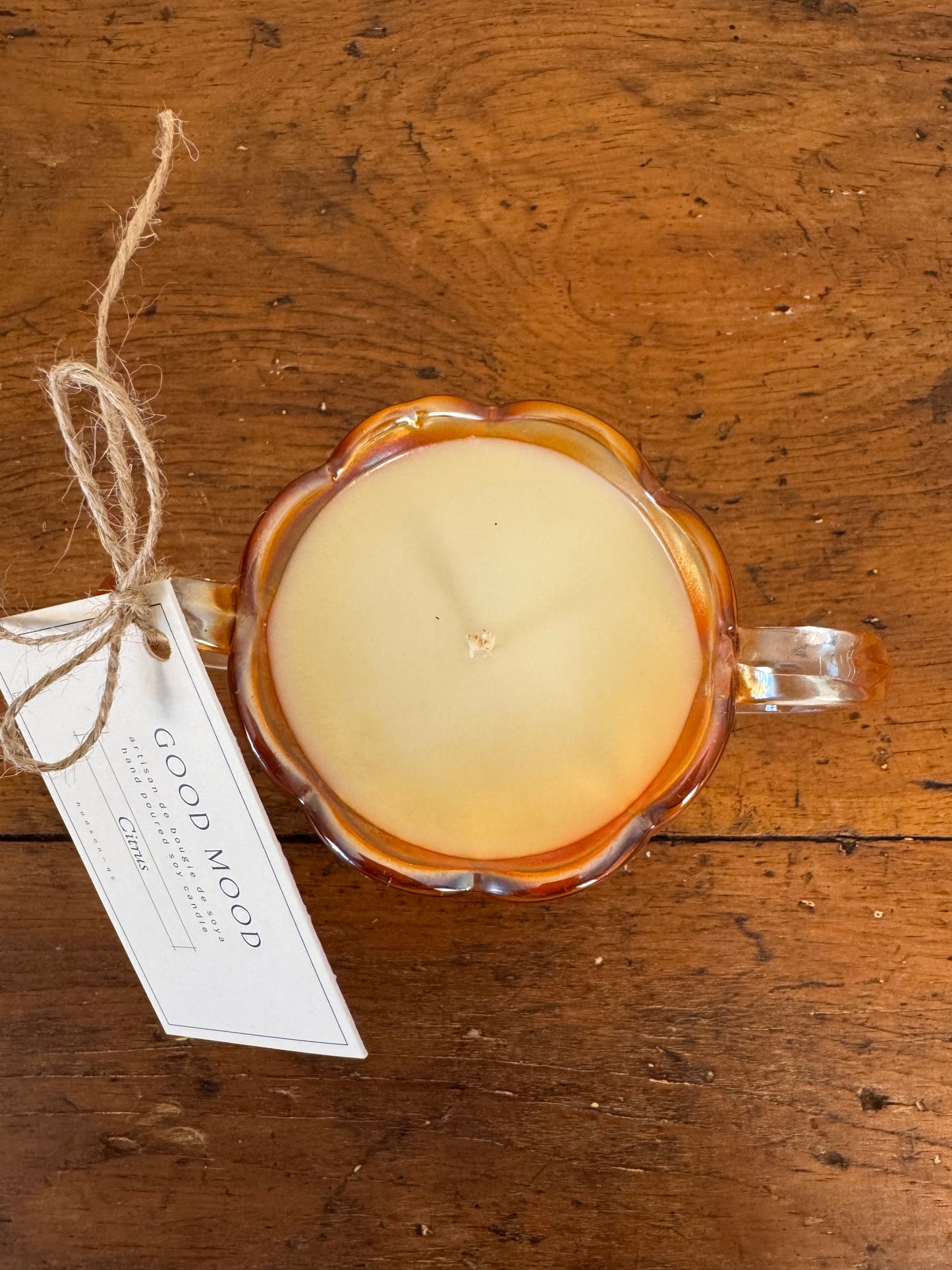 Vintage Glass GoodMood Candle - Orange Tulip