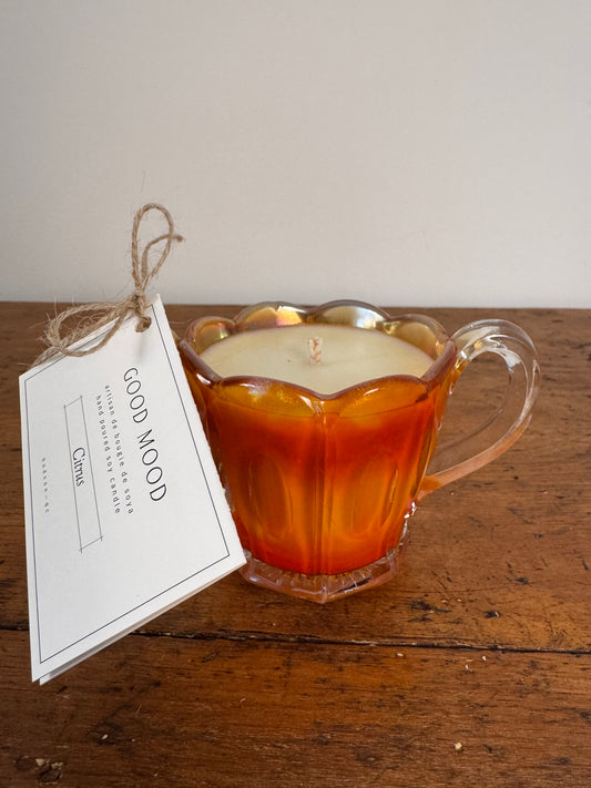 Vintage Glass GoodMood Candle - Orange Tulip