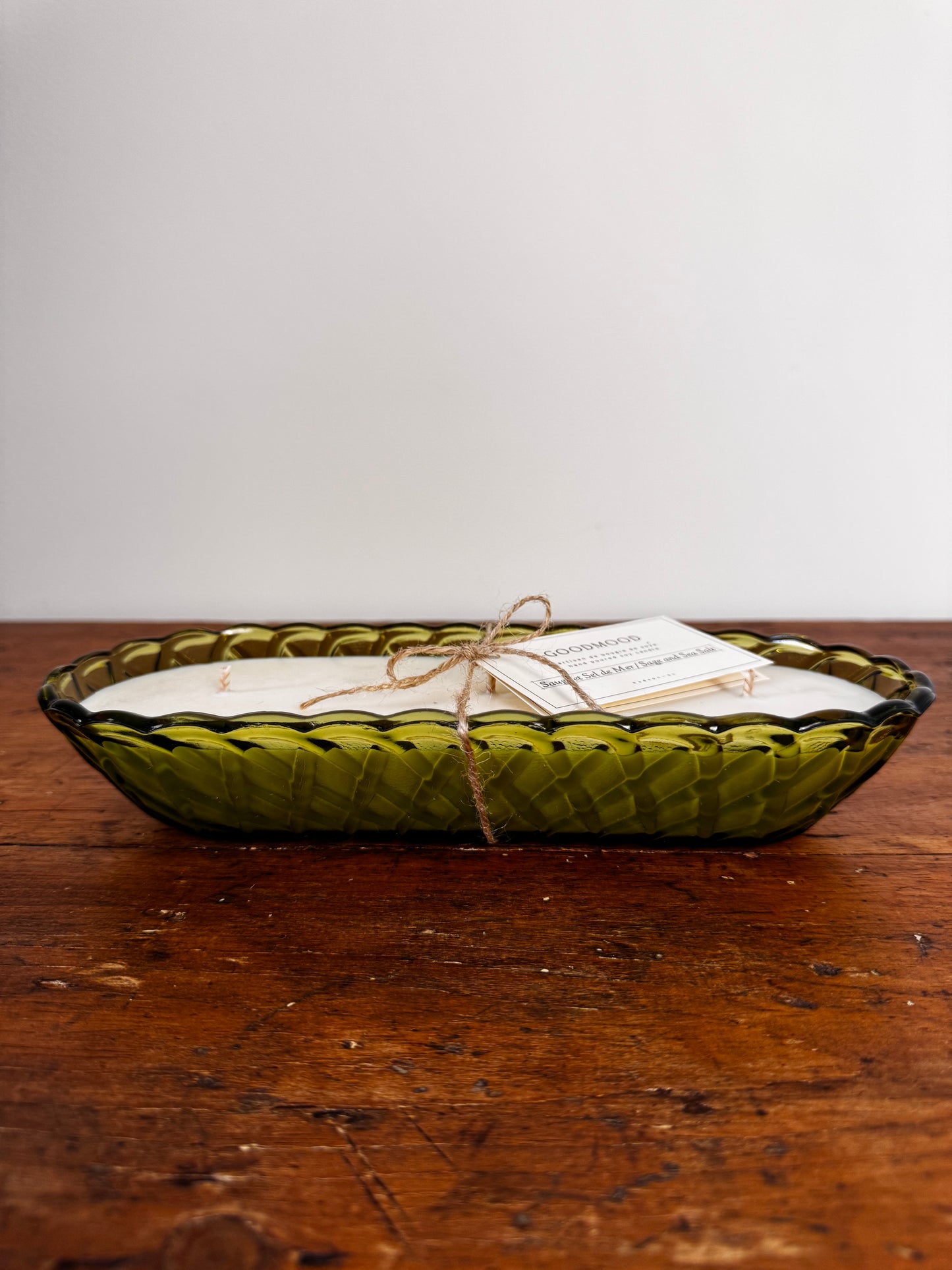 Vintage Glass GoodMood Soy Candle - Green Lattice