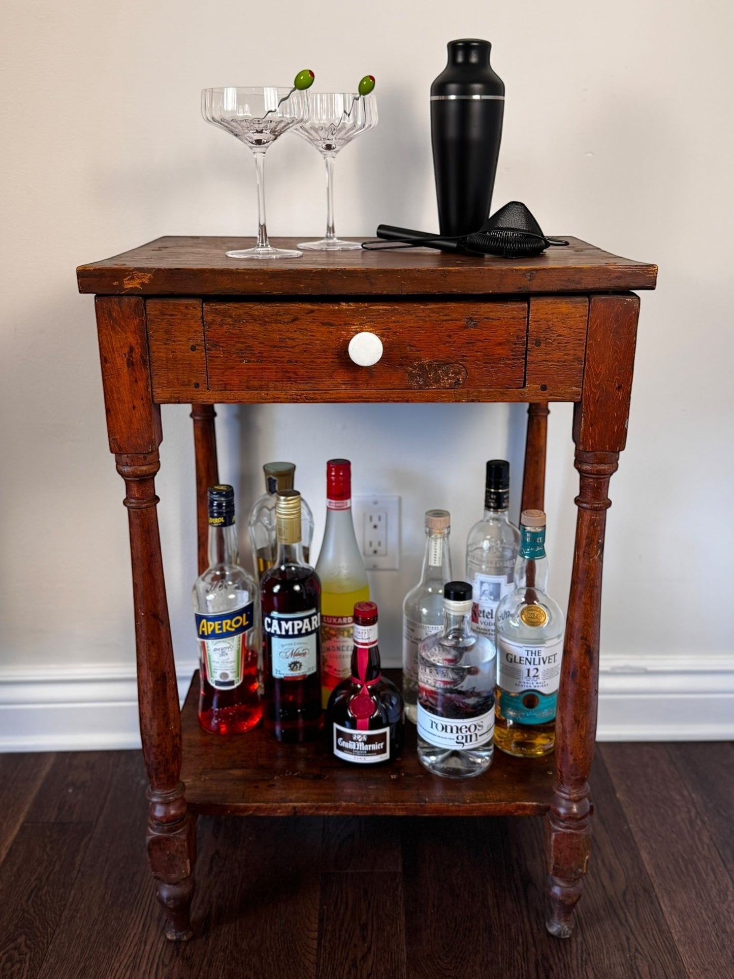 Stanley - Antique Wooden Side Table